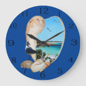 Die Lage in einer Muschel am Strand, Große Wanduhr (Vorderseite)