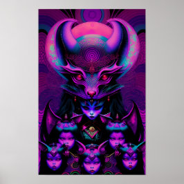 Die Lair der New Bat Girls Goth Halloween Poster