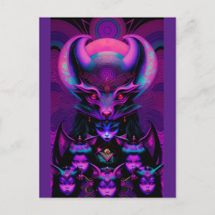 Die Lair der New Bat Girls Goth Halloween Postkarte