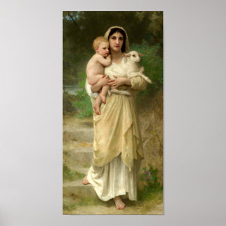 Die Lämmer von William Bouguereau Poster