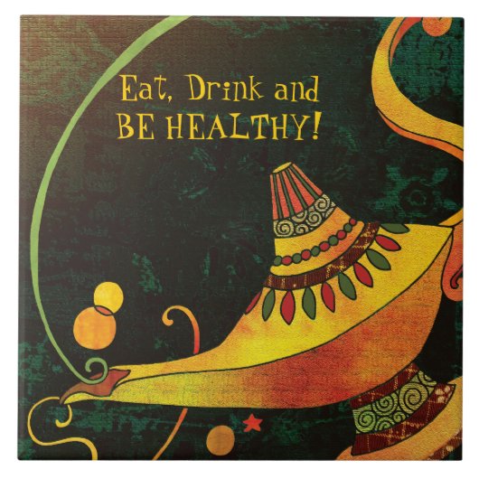 Die Lampen-Fantasie-Küchengöttin Trivet des Genies Fliese (Vorderseite)