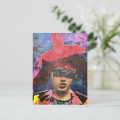 Die Lampenschirm-Hut-Dame Postkarte (Stehend Vorderseite)