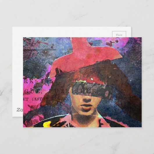 Die Lampshade Hat Lady Postkarte (Vorne/Hinten)