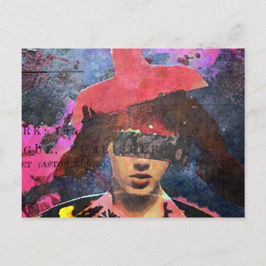Die Lampshade Hat Lady Postkarte (Vorderseite)