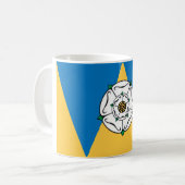 Die Landkreis-Flagge von West Yorkshire Kaffeetasse (Vorderseite Links)