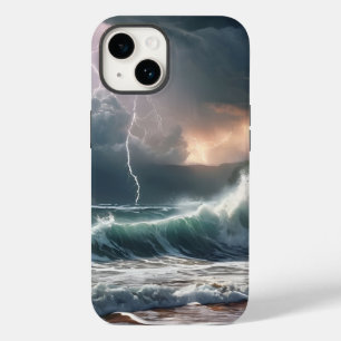 Die Landschaft der Blitzschlagwellen am Strand Case-Mate iPhone 14 Hülle