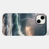 Die Landschaft der Blitzschlagwellen am Strand Case-Mate iPhone Hülle (Rückseite (Horizontal))