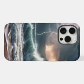 Die Landschaft der Blitzschlagwellen am Strand iPhone Hülle (Rückseite (Horizontal))