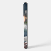 Die Landschaft der Blitzschlagwellen am Strand iPhone Hülle (Linke Seite)