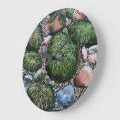 Die Landschaft des Tides Out Beach Rocks Große Wanduhr (Winkel)