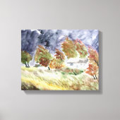 Die Landschaft von der originalen Wasserfarbenkuns Leinwanddruck (Vorderseite)