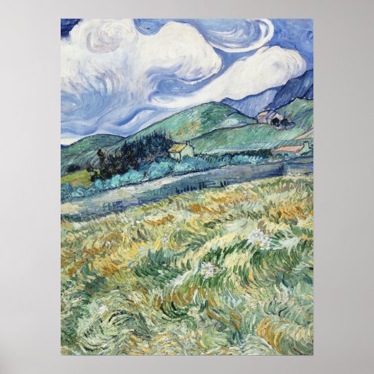 Die Landschaft von Van Gogh aus Saint-Rémy (1889) Poster (Vorne)