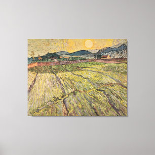 Die Landschaft von Van Gogh mit Pflugfeldern (1899 Leinwanddruck