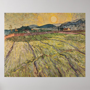 Die Landschaft von Van Gogh mit Pflugfeldern (1899 Poster