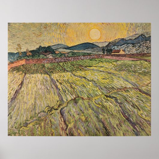 Die Landschaft von Van Gogh mit Pflugfeldern (1899 Poster (Vorne)