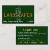 Die Landschaftsgestalter-Landschaftsgestaltung Visitenkarte (Vorne/Hinten)