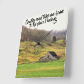 Die Landstraße bringt mich zur Zuhause Wall-Uhr Quadratische Wanduhr (Winkel)