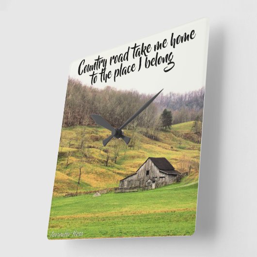 Die Landstraße bringt mich zur Zuhause Wall-Uhr Quadratische Wanduhr (Winkel)