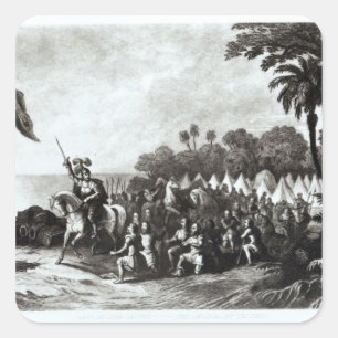 Die Landung in der Bucht von Tampa Quadratischer Aufkleber