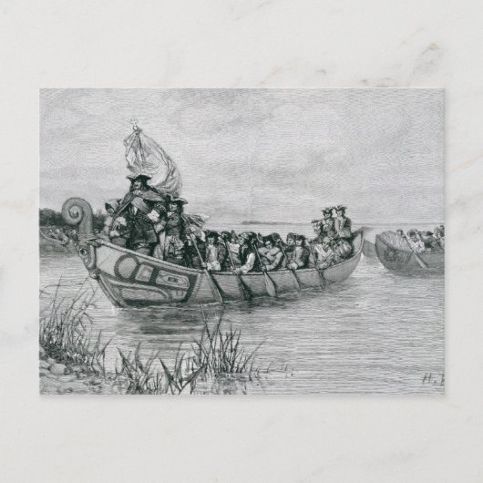 Die Landung von Cadillac Postkarte (Vorderseite)