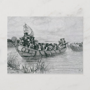 Die Landung von Cadillac Postkarte