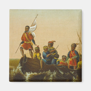 Die Landung von Columbus, c.1837 (Öl auf Leinwand Magnet