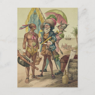 Die Landung von Kolumbus 1492 Postkarte