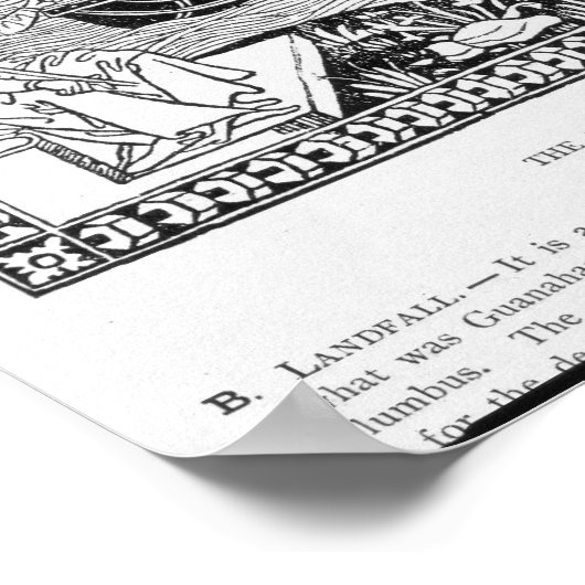 Die Landung von Kolumbus Poster (Ecke)