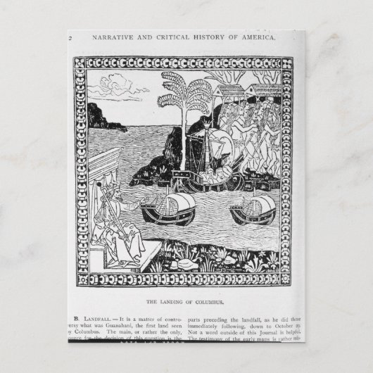 Die Landung von Kolumbus Postkarte (Vorderseite)