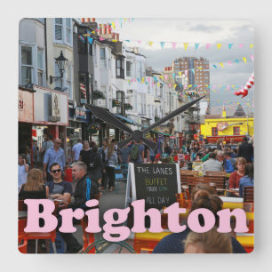 Die Lanes Brighton Quadratische Wanduhr