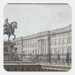 Die lange Brücke mit einem aristokratischen Quadratischer Aufkleber