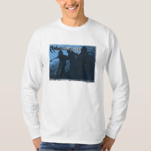 Die lange Hülse weiße T "Moshing blaue" Front de T-Shirt