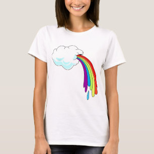 Die lange Hülse Wolken-der kotzenden T-Shirt