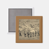 Die lange Linie vom Strand von Omaha Magnet (Vorderseite/Rückseite)