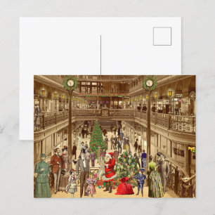Die lange Liste des Weihnachtsmanns Feiertagspostkarte