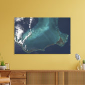 Die lange schmale Eleuthra-Insel der Bahamas Leinwanddruck (Insitu (Wohnzimmer))