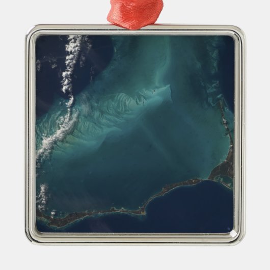 Die lange schmale Eleuthra-Insel der Bahamas Ornament Aus Metall (Vorne)