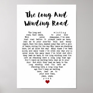 Die lange und windende Straße, die Lyric Heart Pri Poster