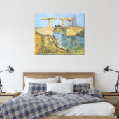 Die Langlois-Brücke in Arles mit Frauen waschen Leinwanddruck (Insitu (Schlafzimmer))