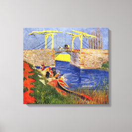 Die Langlois-Brücke in Arles mit Frauen waschen Leinwanddruck