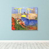 Die Langlois-Brücke in Arles mit Frauen waschen Leinwanddruck (Insitu (Holzboden))