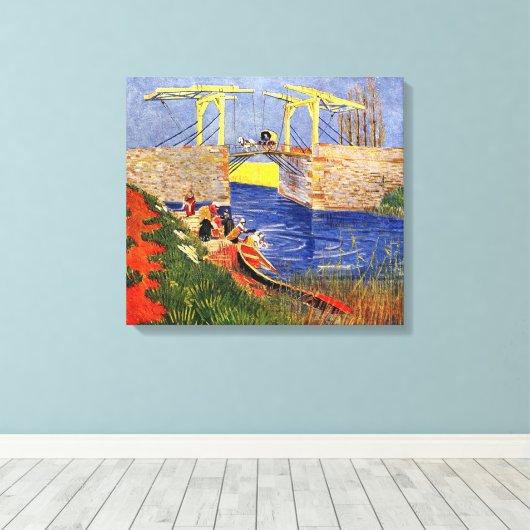 Die Langlois-Brücke in Arles mit Frauen waschen Leinwanddruck (Insitu (Holzboden))