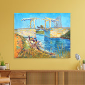 Die Langlois-Brücke in Arles mit Frauen waschen Leinwanddruck (Insitu (Wohnzimmer))