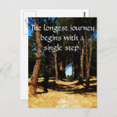 Die längste Reise fängt mit einem Singleschritt an Postkarte (Vorne/Hinten)