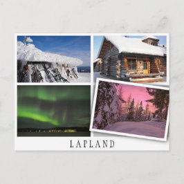 Die Lapplandwinterlandschaften verschmelzen mit lo Postkarte