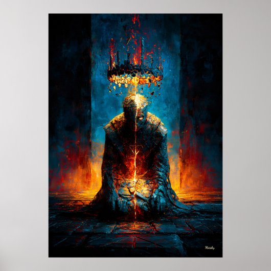 Die Last der Krone – Monumentaler Expressionismus Poster (Vorne)