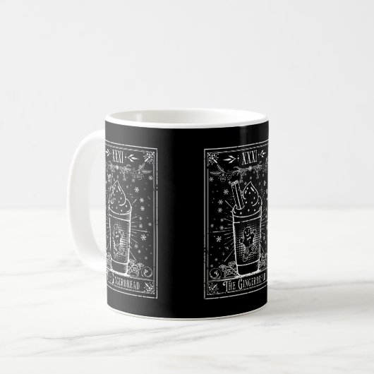 Die Latte-Tarot-Karte des Gingerbrotes Kaffeetasse (Vorderseite Links)