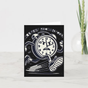 Die laufende Uhr macht jede Sekunde Zählaufkleber Karte