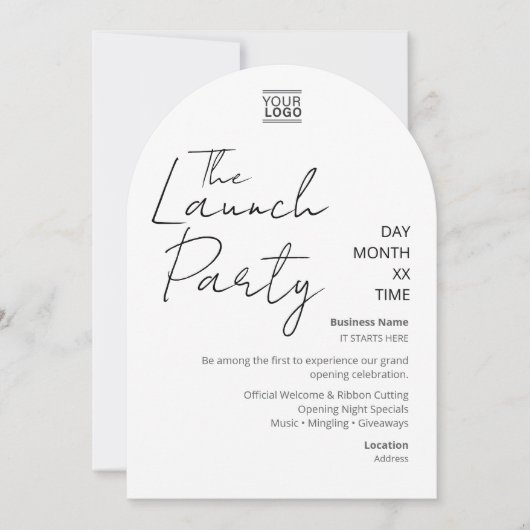 Die Launch-Party Einladung (Vorderseite)