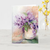 Die Lavendel-Glas-Gruß-Karte Karte (Gelbe Blume)